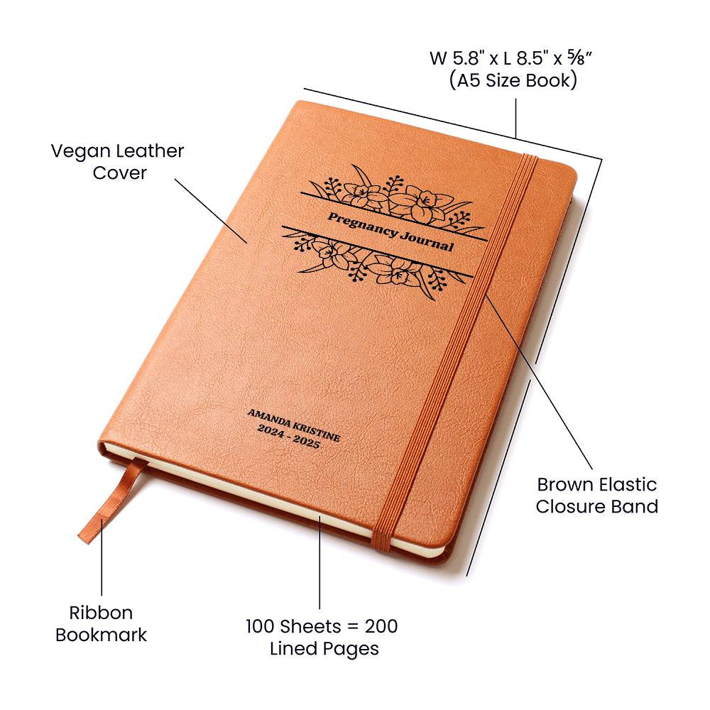 Personalized Pregnancy Journal with Birth Flower & Name – A Beautiful Journey for Expecting Moms - ELISERIE