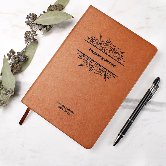 Personalized Pregnancy Journal with Birth Flower & Name – A Beautiful Journey for Expecting Moms - ELISERIE