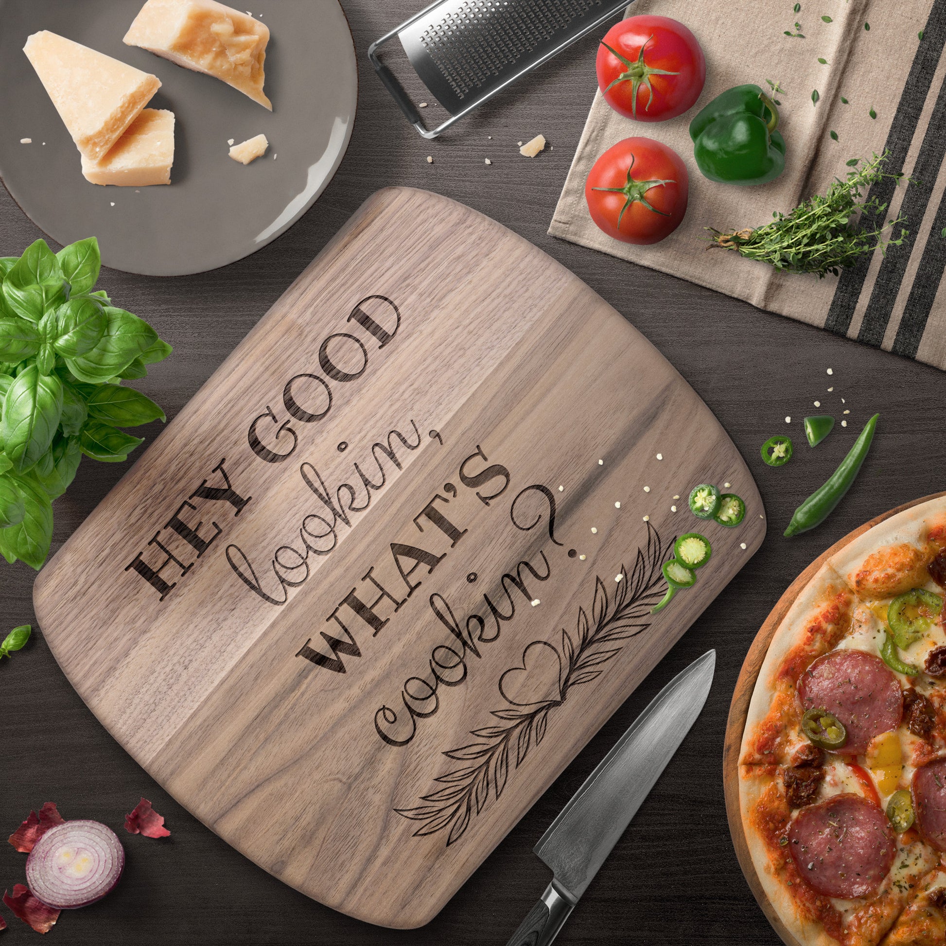 Cutting Board - Hey Good Lookin What's Cookin? - ELISERIE