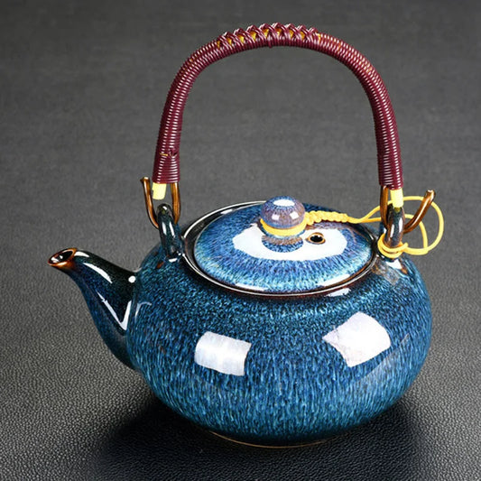 Traditional Japanese Style Teapot - Blue - ELISERIE