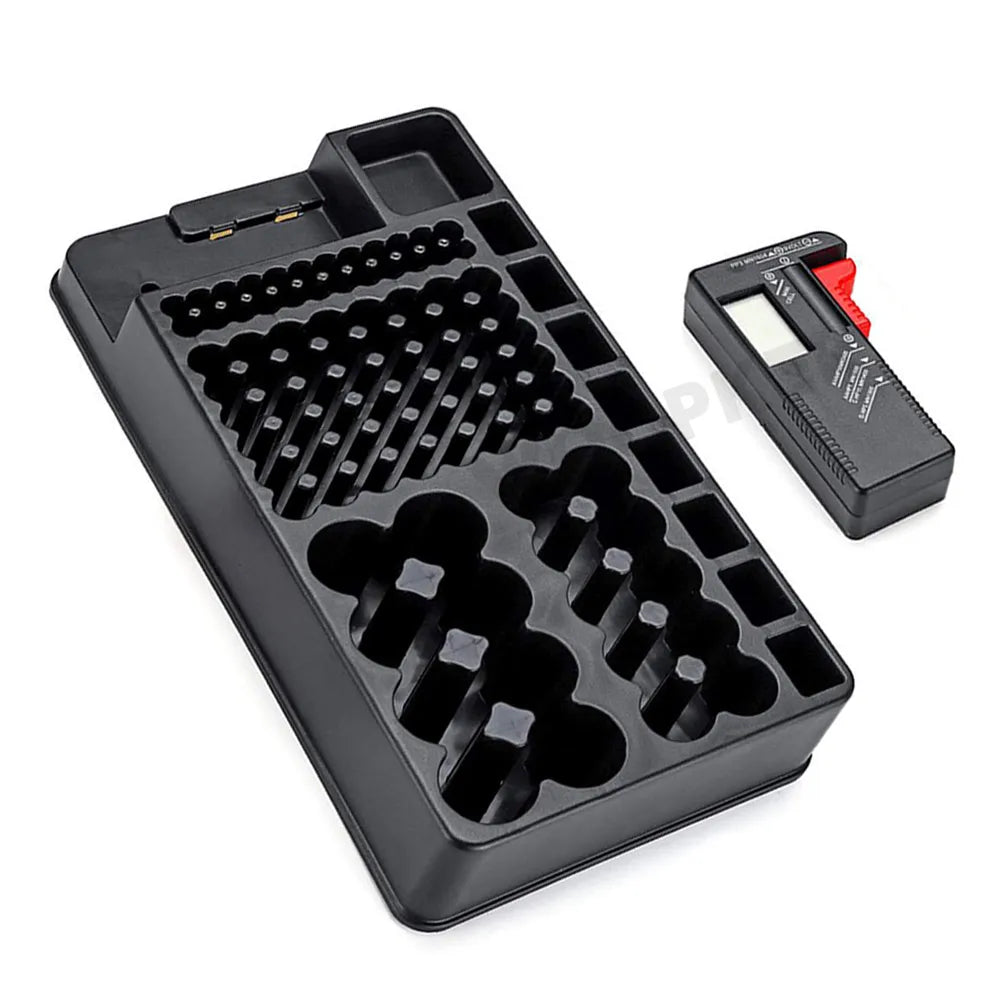 Battery Organizer with Tester - ELISERIE