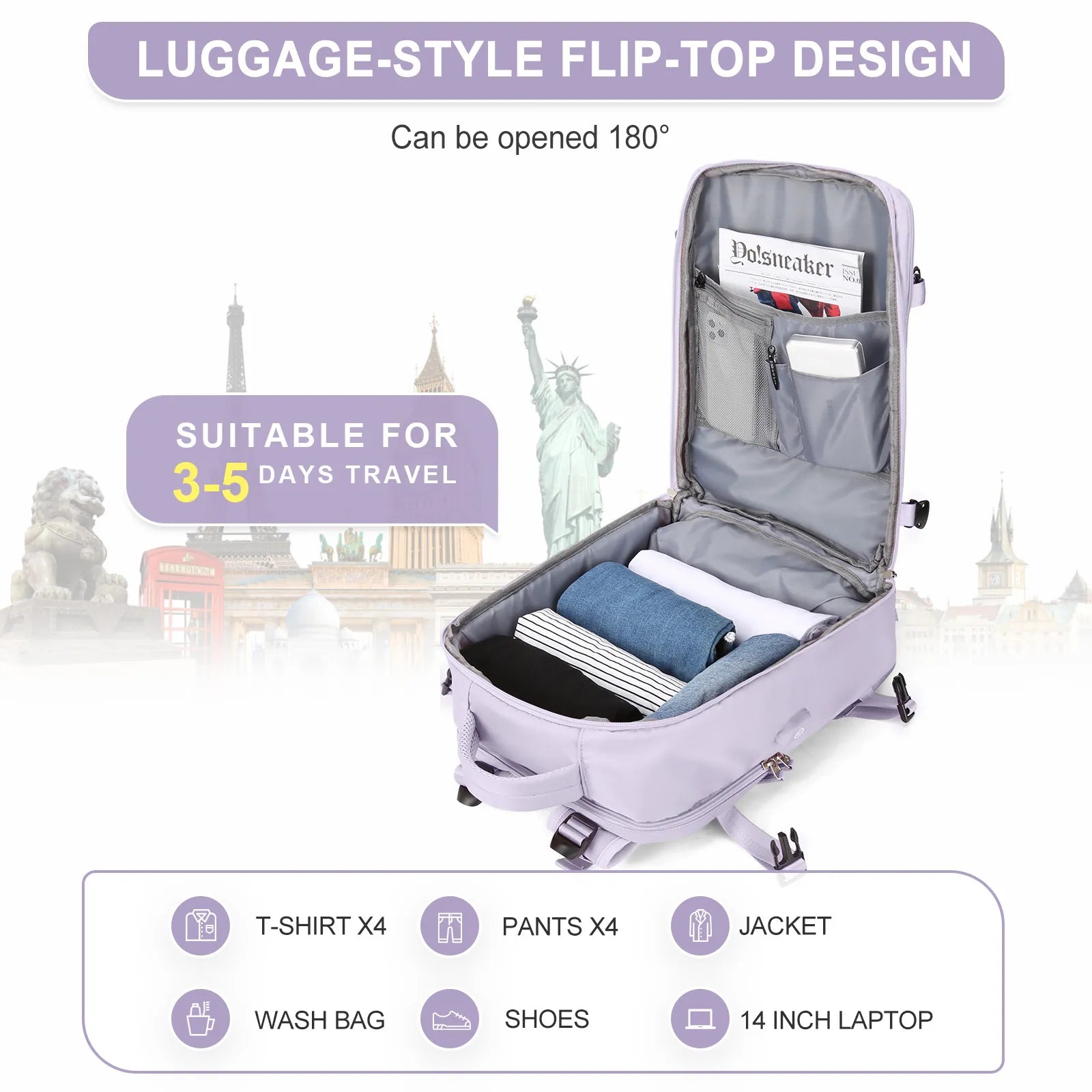 Large Capacity Travel Backpack - ELISERIE