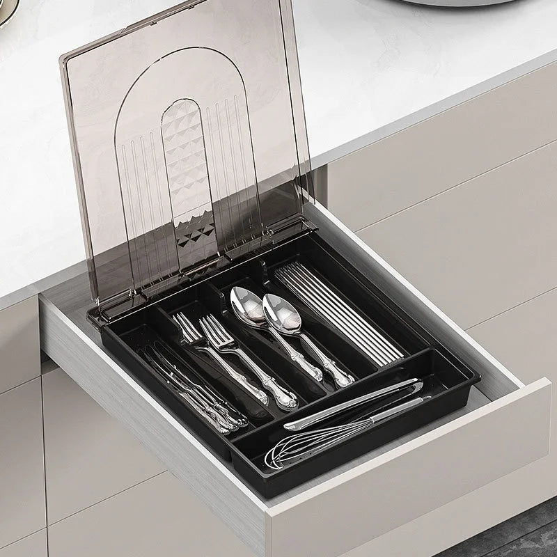 Silverware Storage Box with Lid – Effortlessly Organize Silverware - ELISERIE