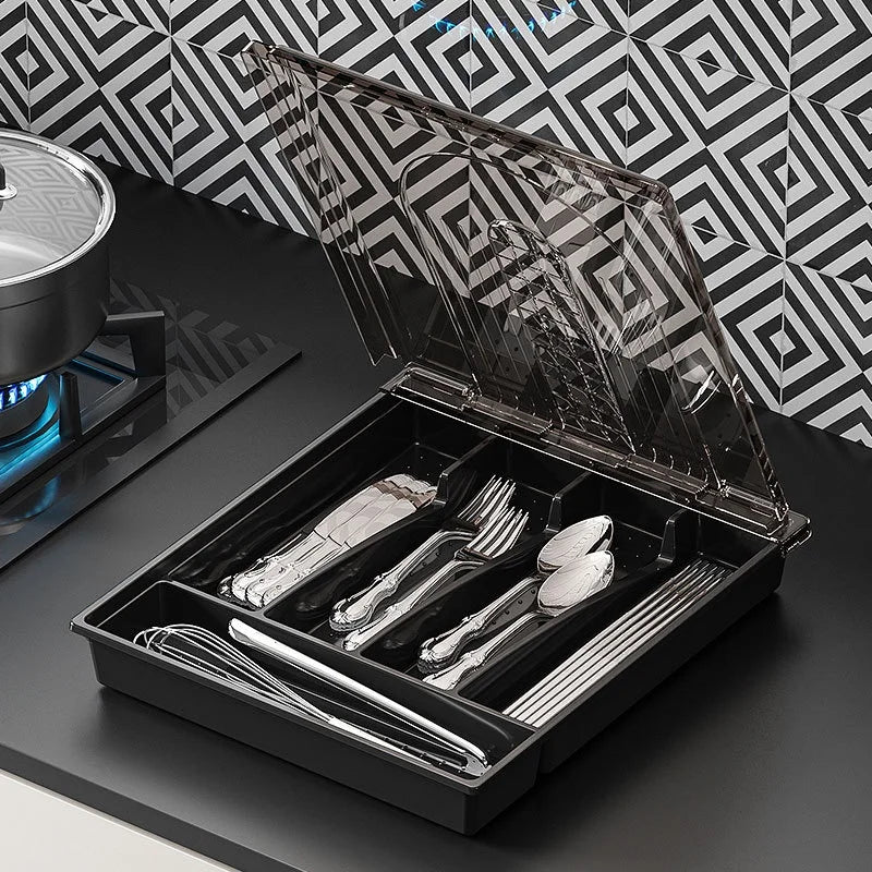 Silverware Storage Box with Lid – Effortlessly Organize Silverware - ELISERIE