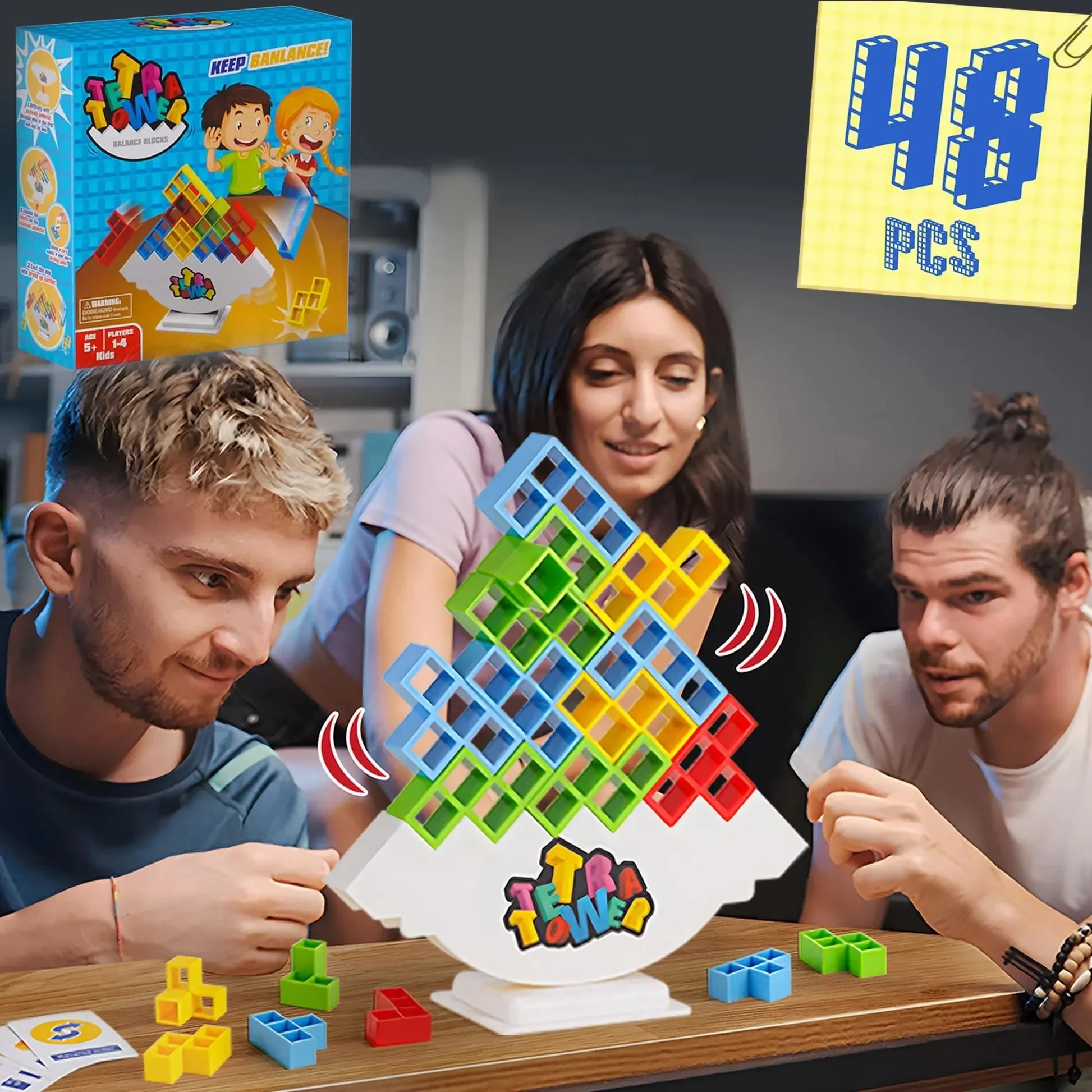 Stack, Play & Engage with Tetra Tower Family Game - ELISERIE