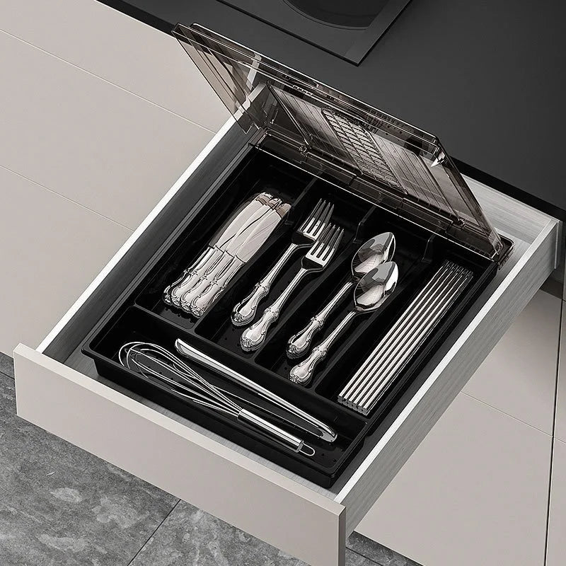 Silverware Storage Box with Lid – Effortlessly Organize Silverware - ELISERIE