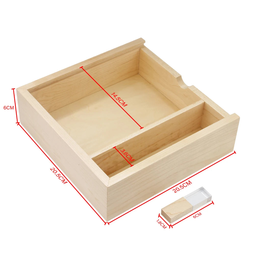 Maple Wedding Keep Sake Box with Crystal PenDrive - ELISERIE