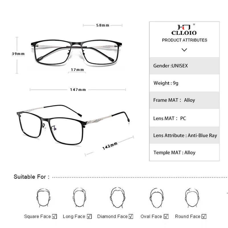 Ultralight Large Frame Men's Reading Glasses - ELISERIE