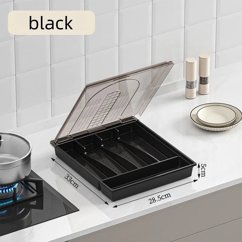 Silverware Storage Box with Lid – Effortlessly Organize Silverware - ELISERIE