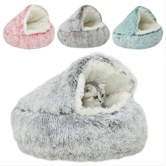 Plush Pet Round Cat Bed - ELISERIE