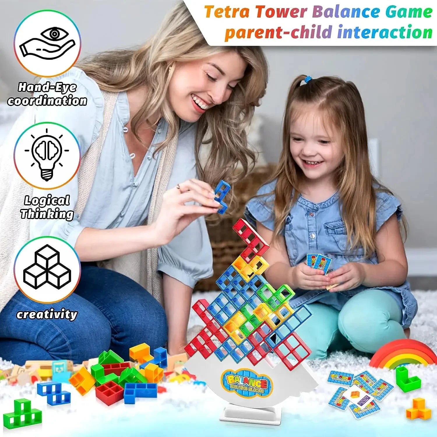 Stack, Play & Engage with Tetra Tower Family Game - ELISERIE