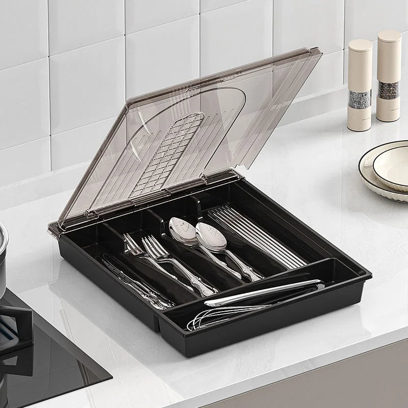 Silverware Storage Box with Lid – Effortlessly Organize Silverware - ELISERIE