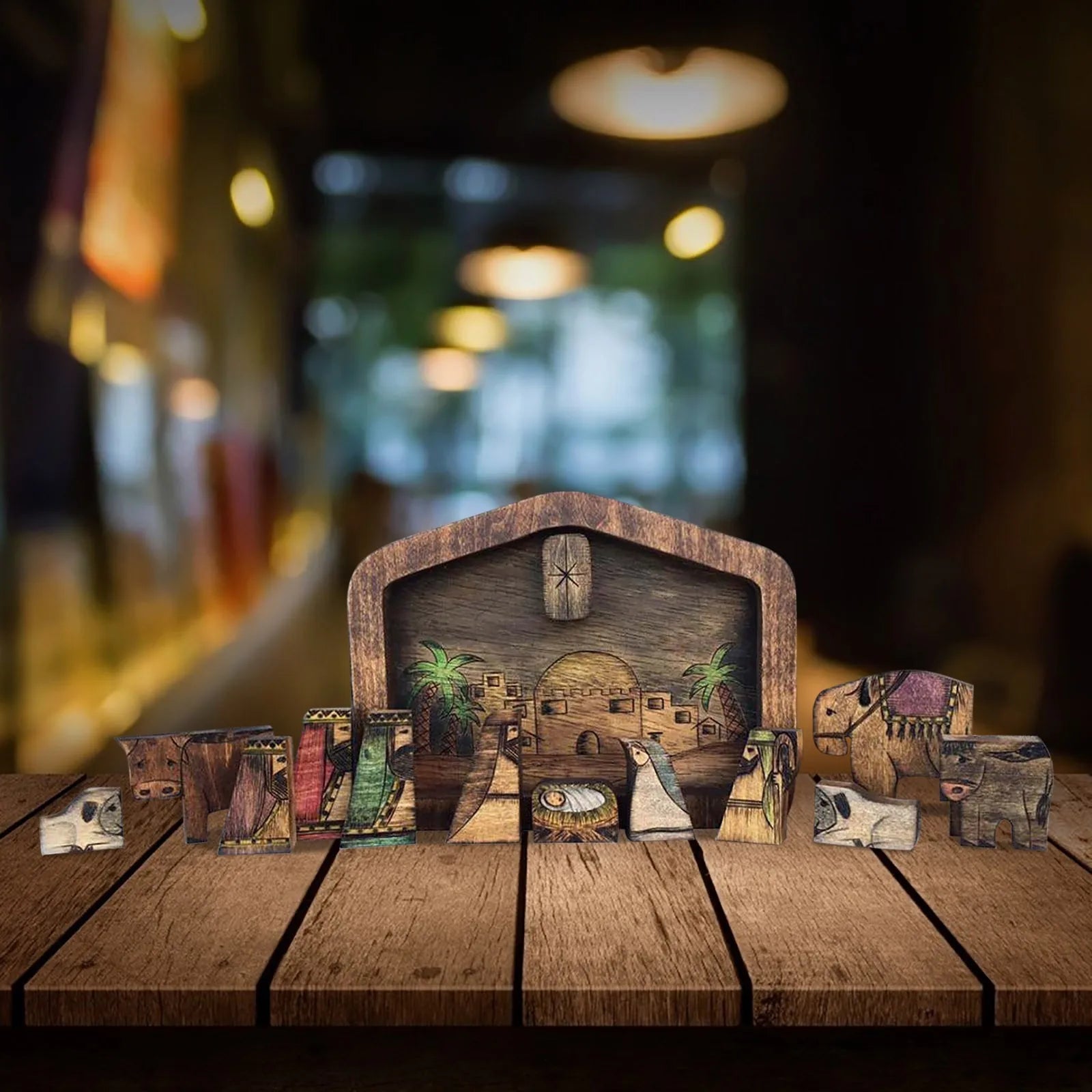 Handmade Wooden Nativity Set Puzzle - ELISERIE