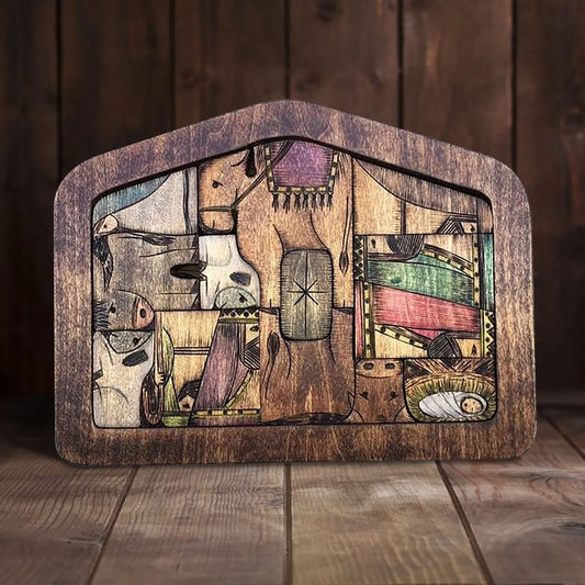 Handmade Wooden Nativity Set Puzzle - ELISERIE