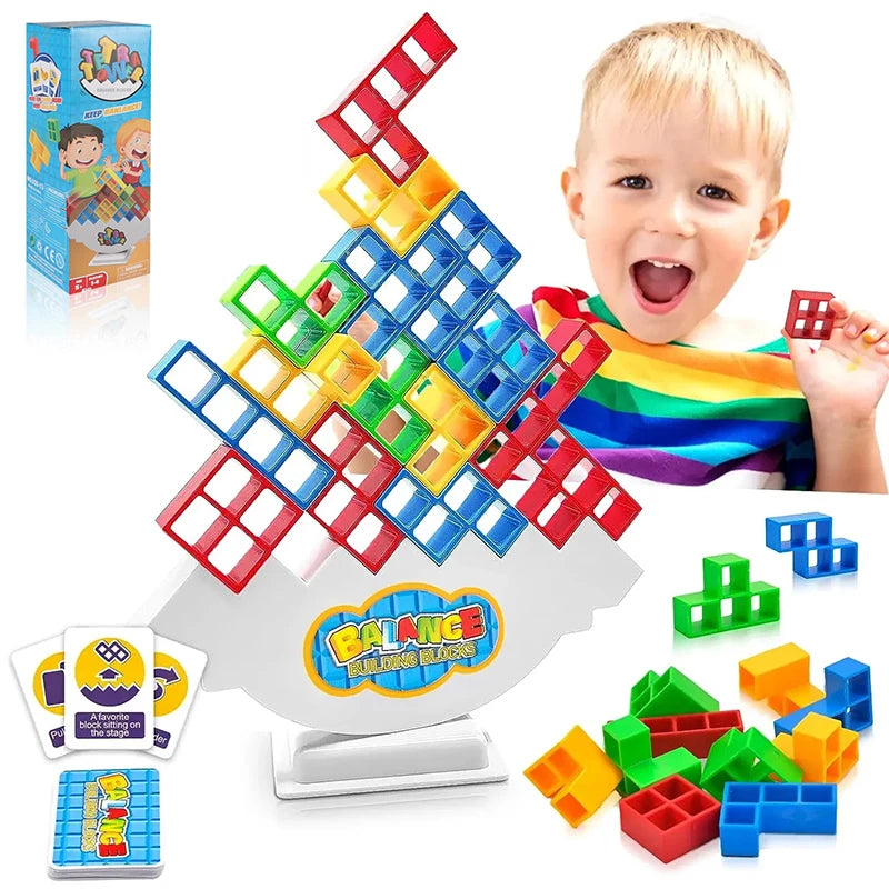 Stack, Play & Engage with Tetra Tower Family Game - ELISERIE