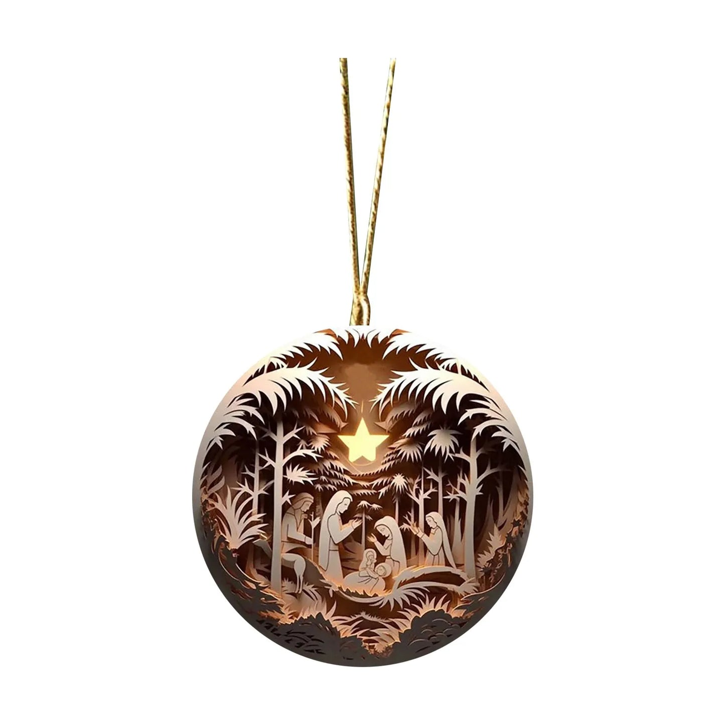 Painted Jesus Nativity Scene Ornaments - ELISERIE