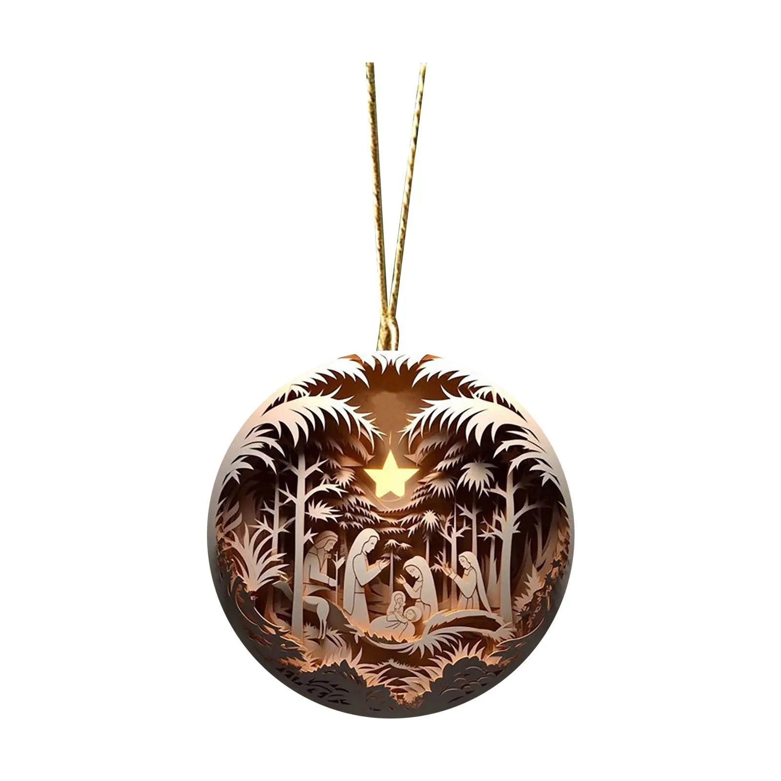 Painted Jesus Nativity Scene Ornaments - ELISERIE