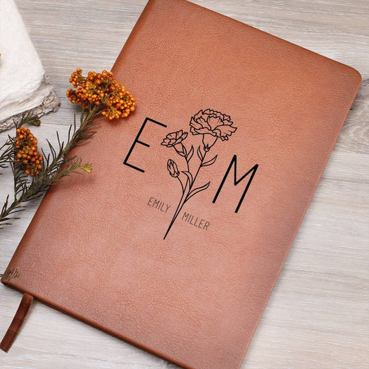Personalized Leather Journal - with Initials and Name
