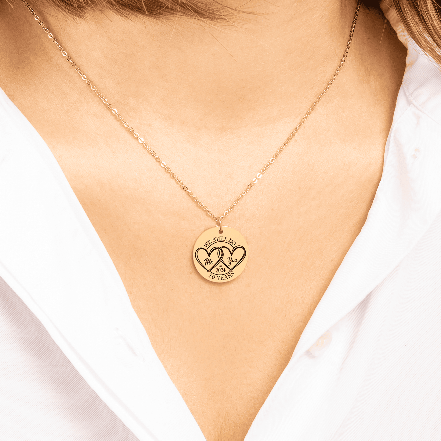 10th Year Anniversary Coin Necklace - ELISERIE