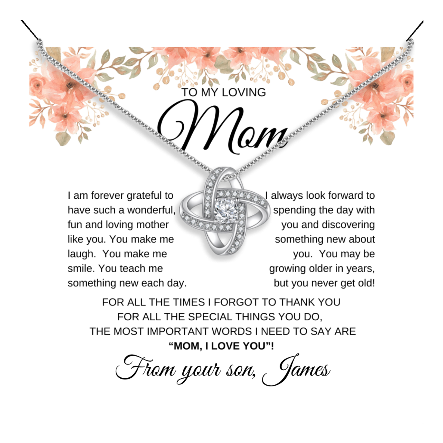Mother's Day Pendant Collection With Message Card