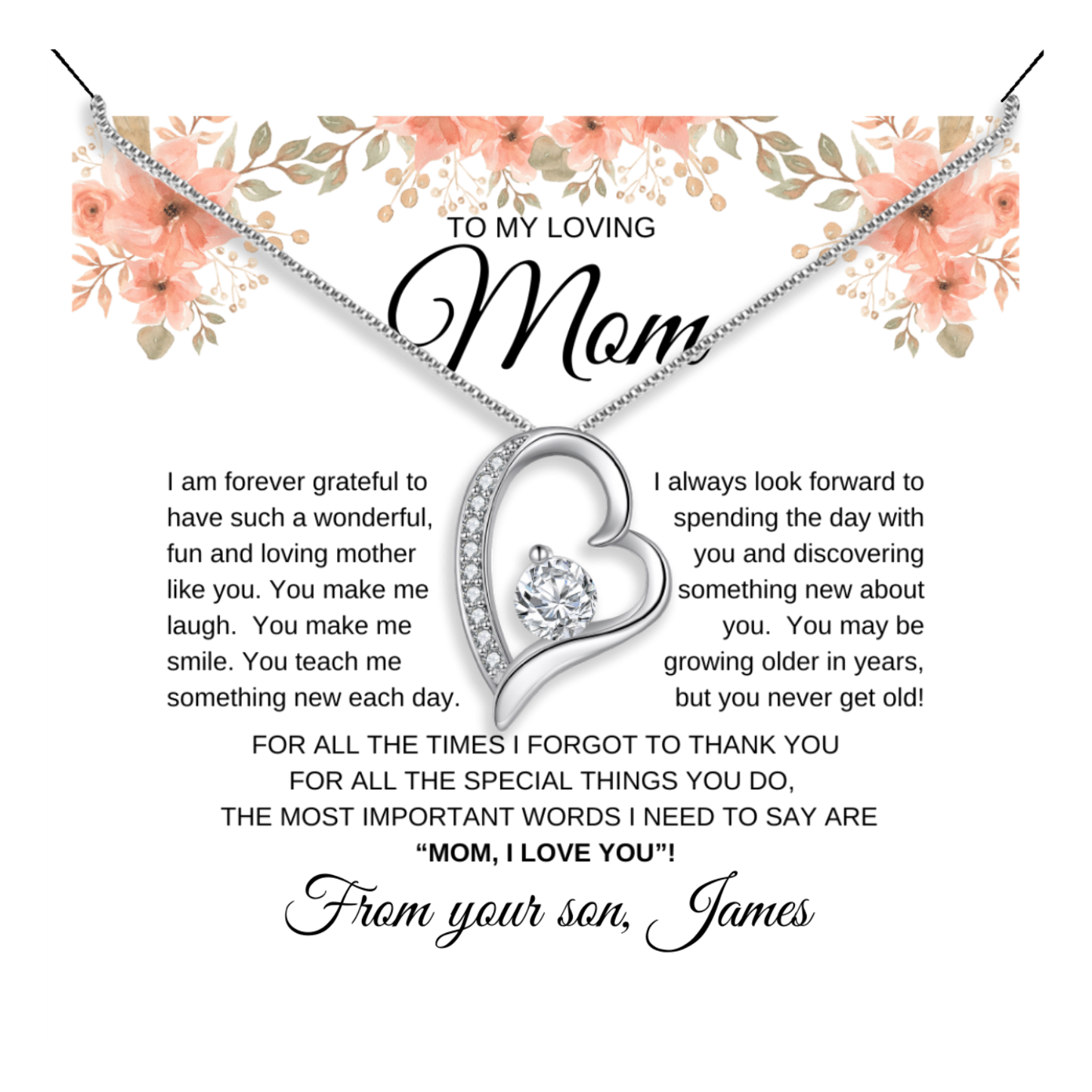 Mother's Day Pendant Collection With Message Card