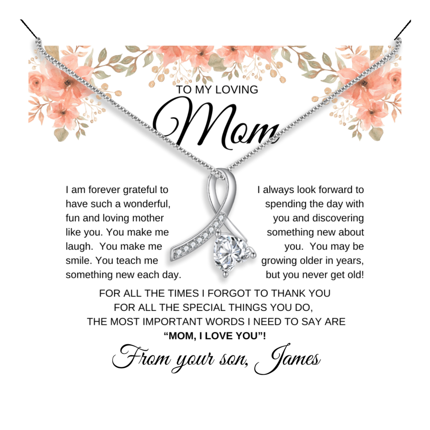 Mother's Day Pendant Collection With Message Card