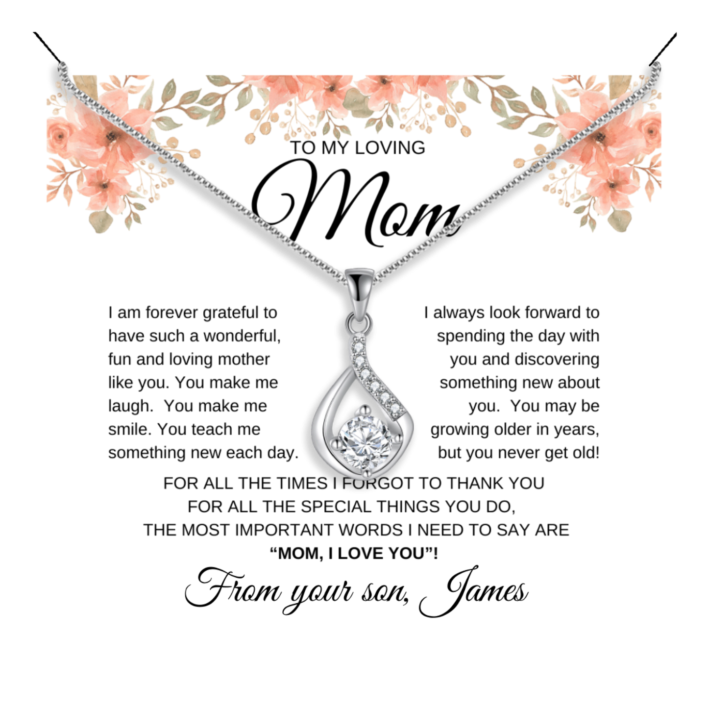 Mother's Day Pendant Collection With Message Card