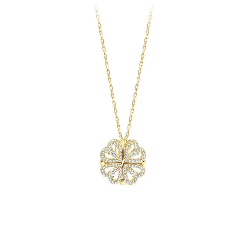🌹 Love's Eternal Clover Heart Pendant - ELISERIE