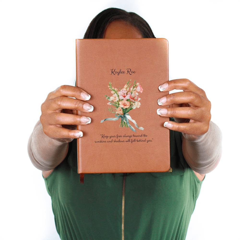 Keepsake Journal - Customizable Name, Birth Flower & Words of Encouragement - ELISERIE