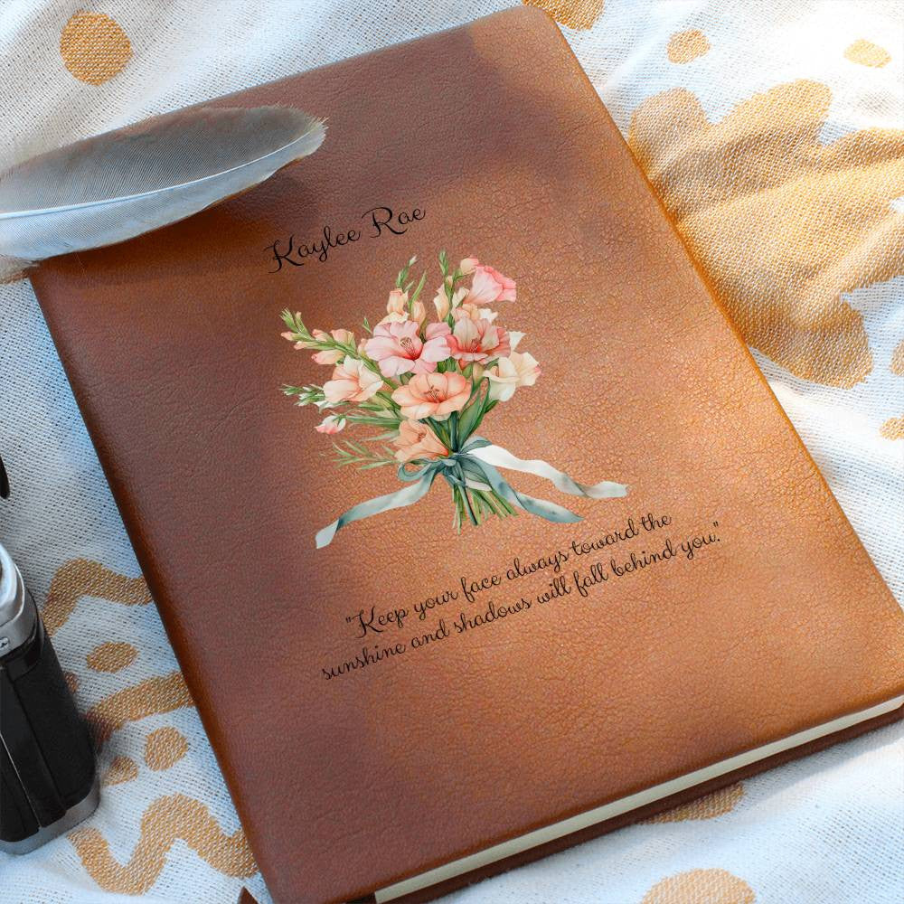 Keepsake Journal - Customizable Name, Birth Flower & Words of Encouragement - ELISERIE