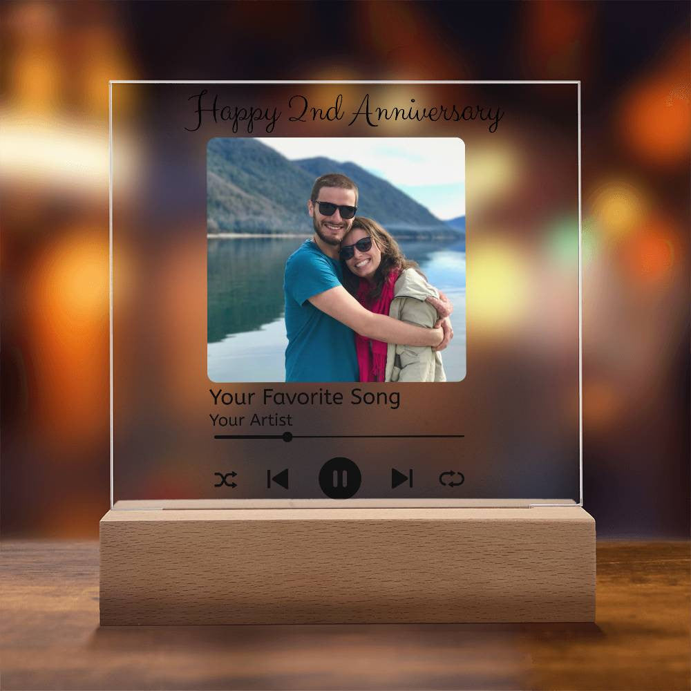 Personalized Acrylic Plaque with Custom Photo & Text for Couples - ELISERIE