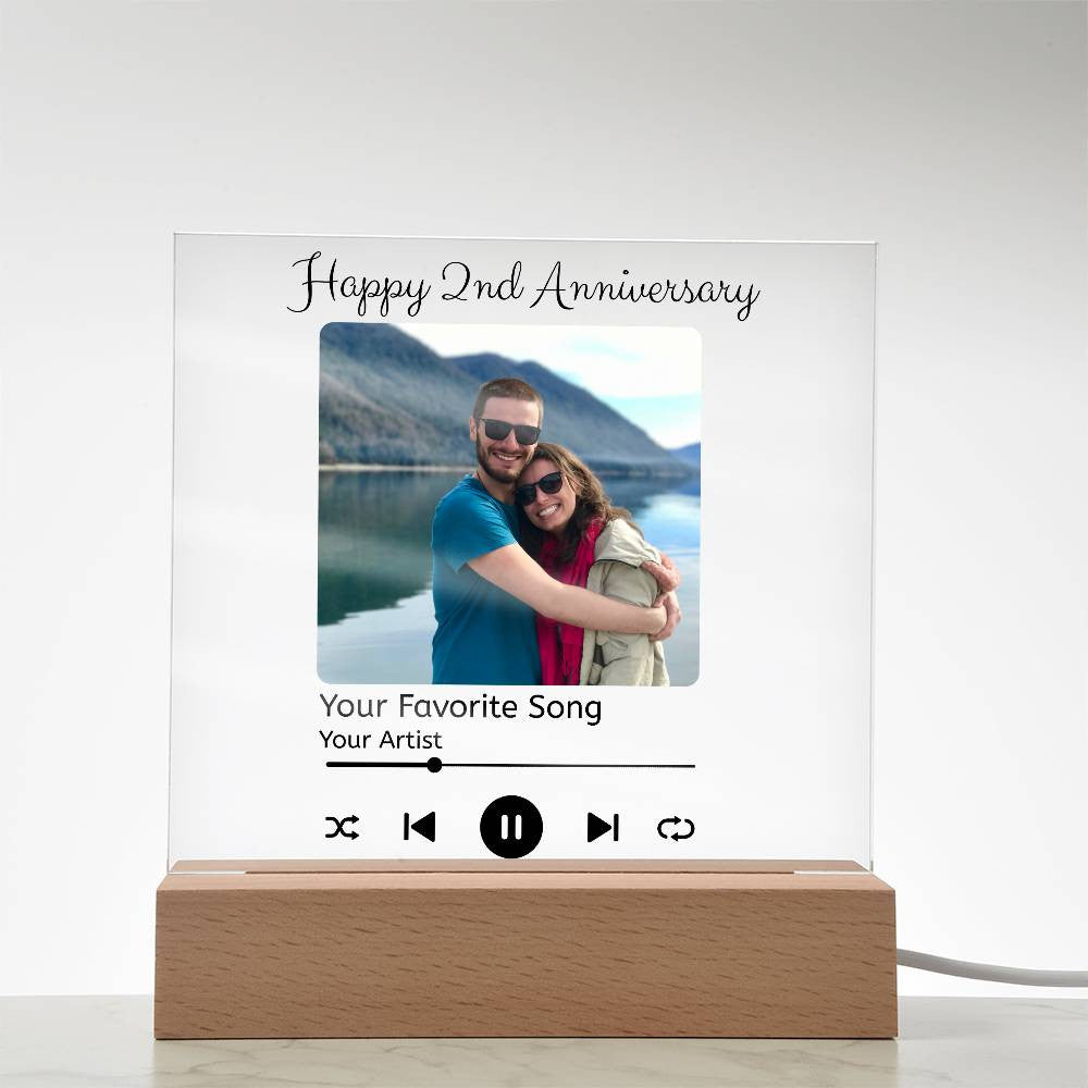 Personalized Acrylic Plaque with Custom Photo & Text for Couples - ELISERIE