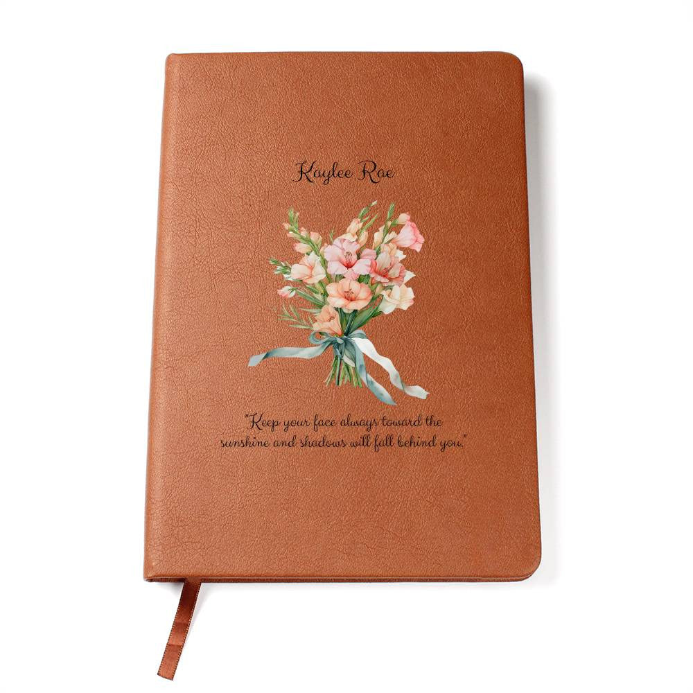 Keepsake Journal - Customizable Name, Birth Flower & Words of Encouragement - ELISERIE