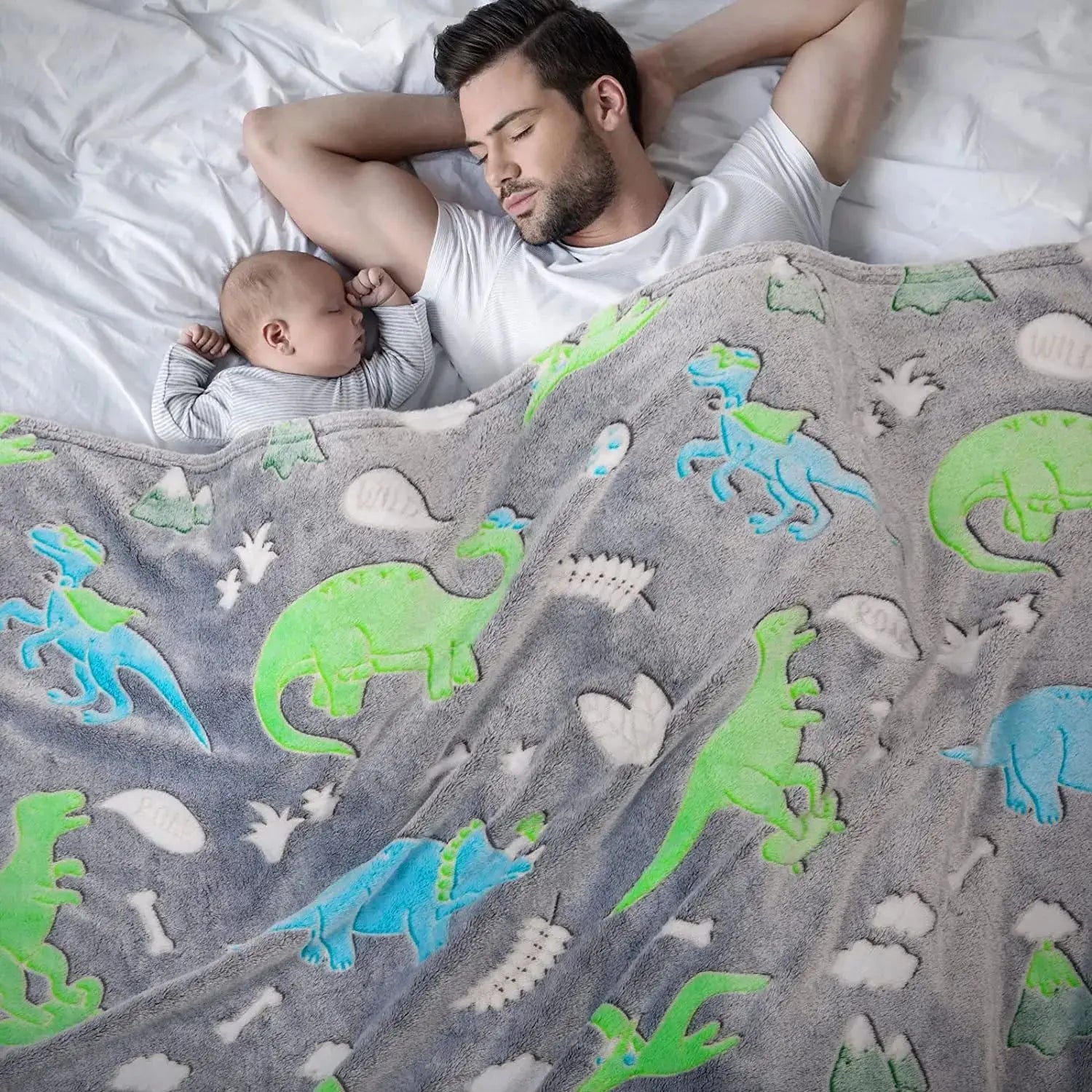 Magical Glow Throw Blanket – Luminous Unicorn & Dinosaur Designs, Super Soft Flannel - ELISERIE