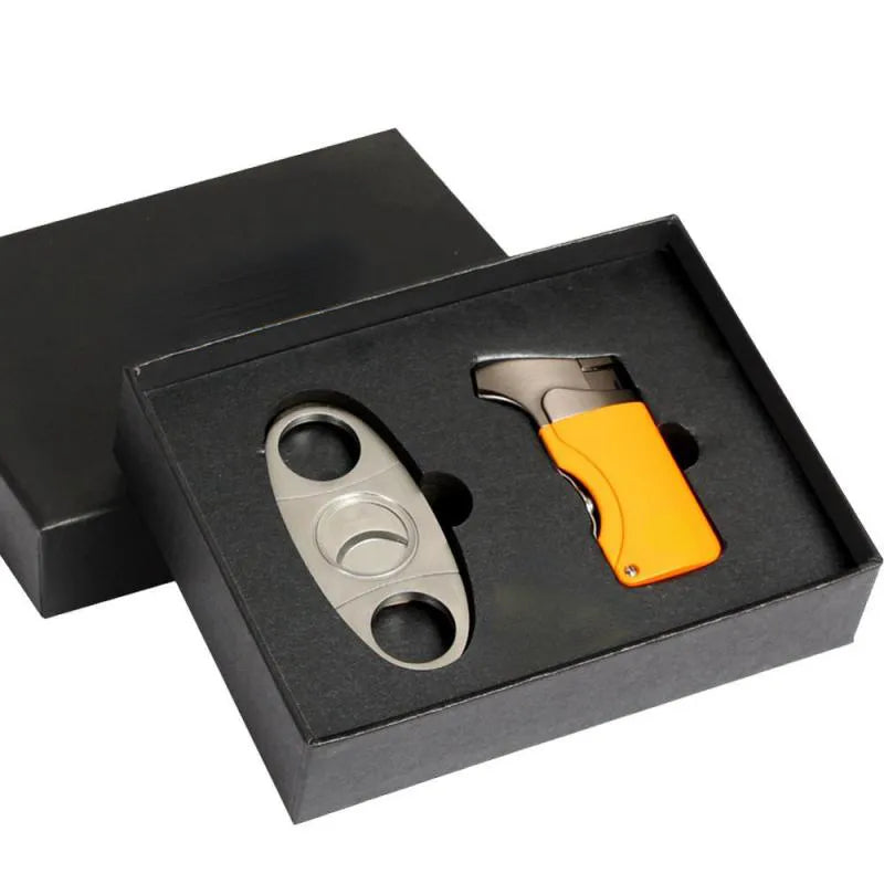 Luxury Cigar Accessories Set - Cigar Lighter and Cutter