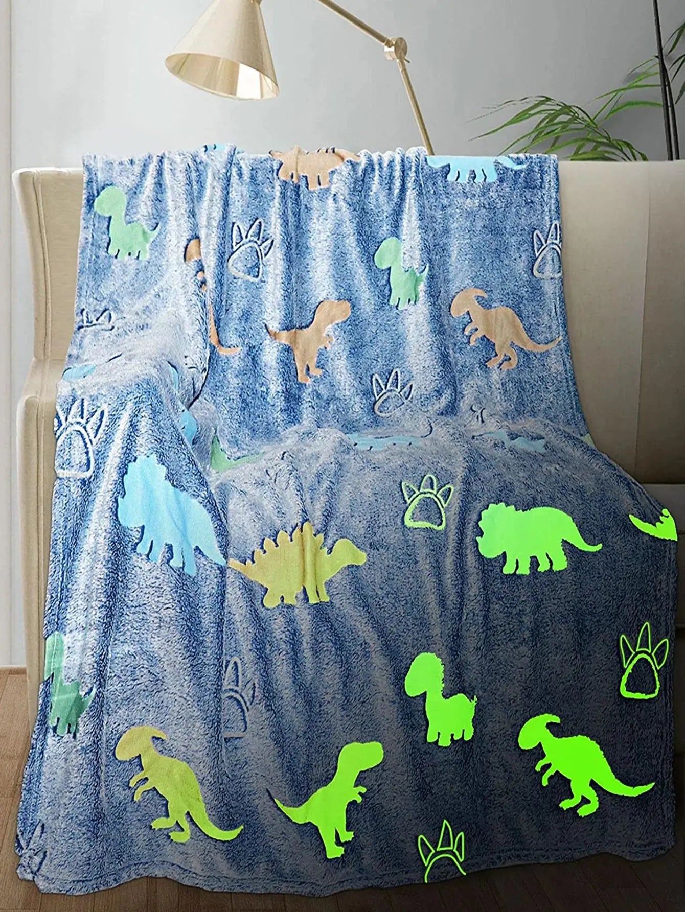 Magical Glow Throw Blanket – Luminous Unicorn & Dinosaur Designs, Super Soft Flannel - ELISERIE