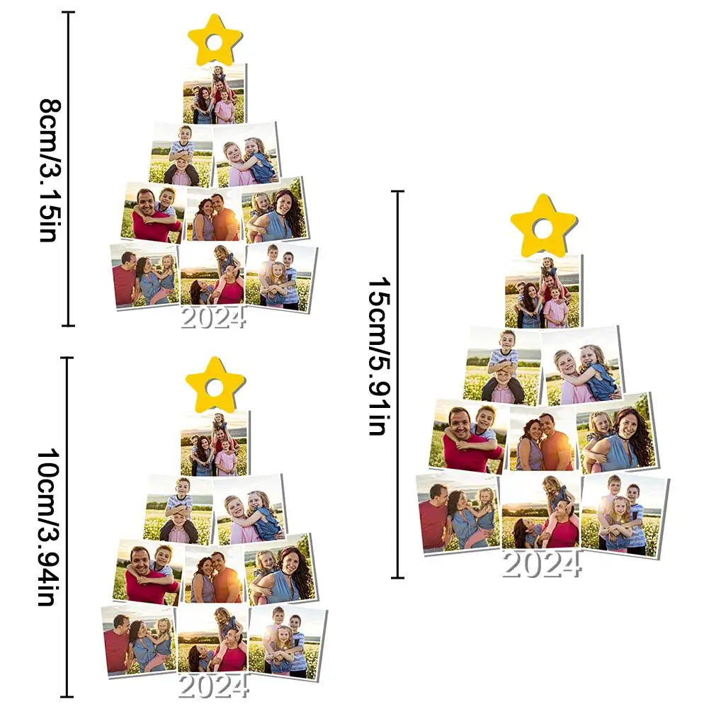 Personalized Family Photo Decoration Acrylic Album Custom Photo Christmas Ornaments Xmas Tree Pendant Gifts for Family Parents - ELISERIE