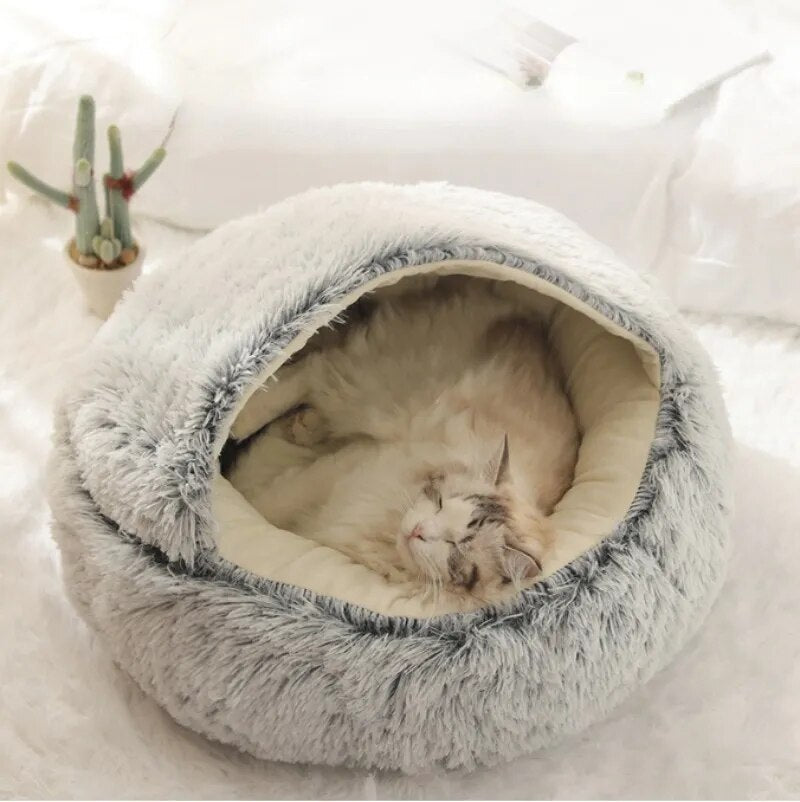 Plush Pet Round Cat Bed
