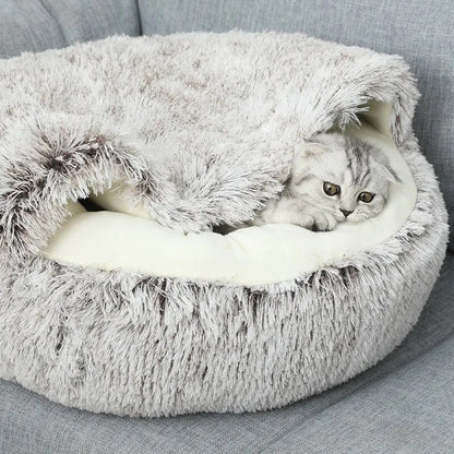 Plush Pet Round Cat Bed - ELISERIE
