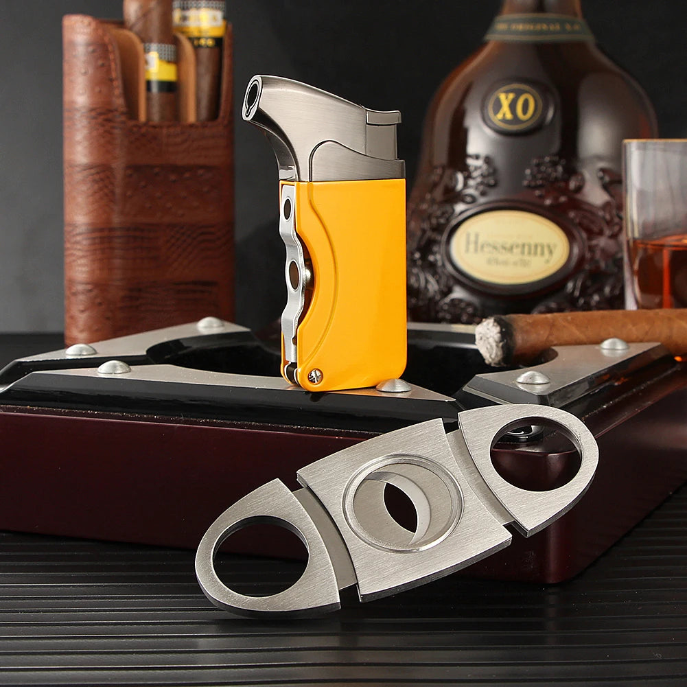 Luxury Cigar Accessories Set - Cigar Lighter and Cutter