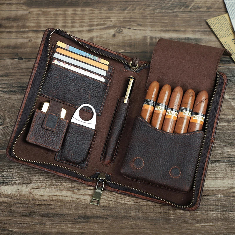 Leather Cigar Travel Case