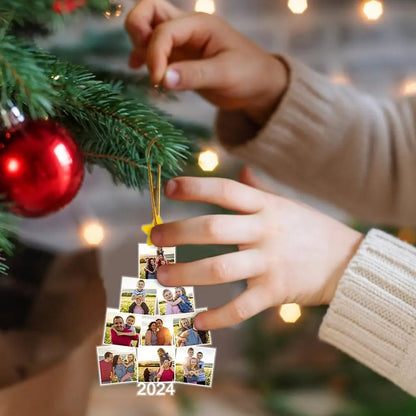 Personalized Family Photo Decoration Acrylic Album Custom Photo Christmas Ornaments Xmas Tree Pendant Gifts for Family Parents - ELISERIE