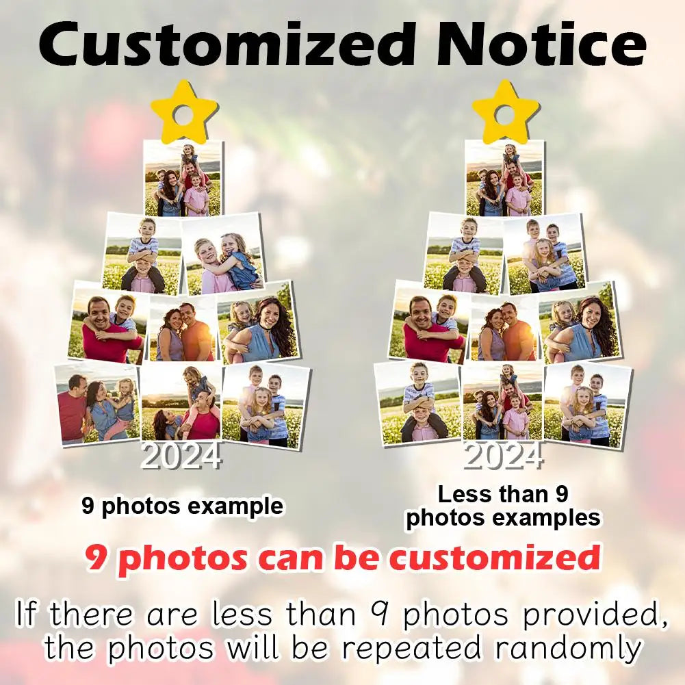 Personalized Family Photo Decoration Acrylic Album Custom Photo Christmas Ornaments Xmas Tree Pendant Gifts for Family Parents - ELISERIE
