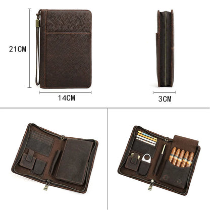 Leather Cigar Travel Case - ELISERIE