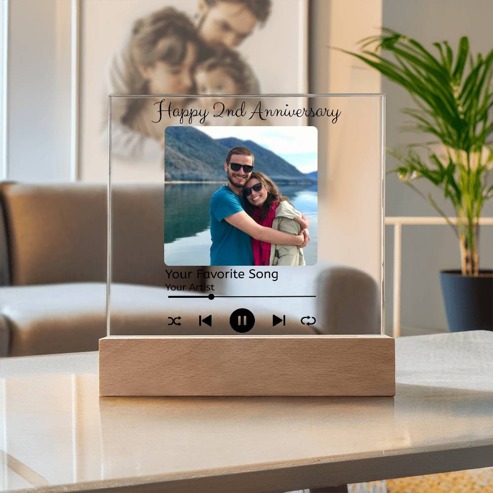 Personalized Acrylic Plaque with Custom Photo & Text for Couples - ELISERIE