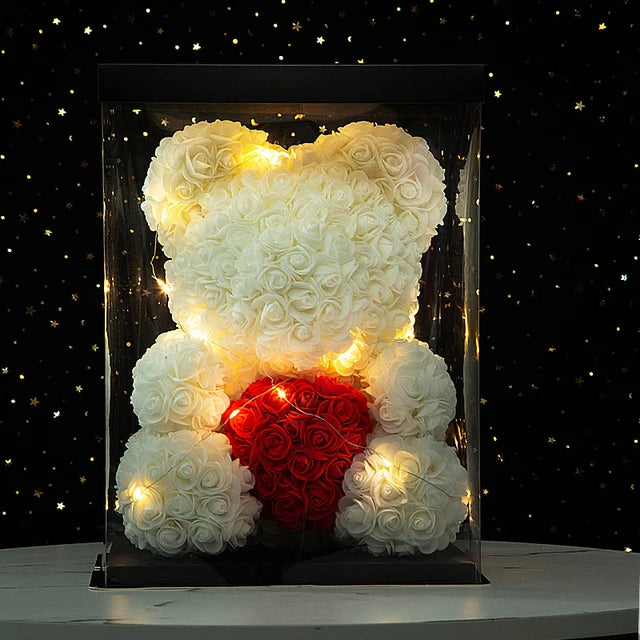 🌹 Eternal Embrace Rose Bear w/Box and Light