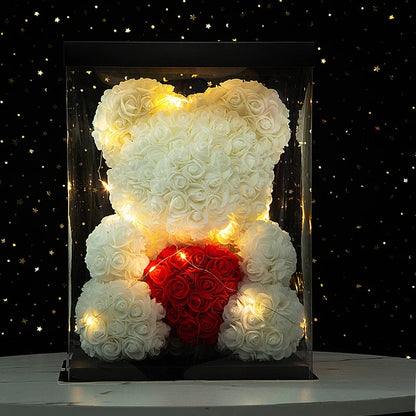 🌹 Eternal Embrace Rose Bear w/Box and Light - ELISERIE