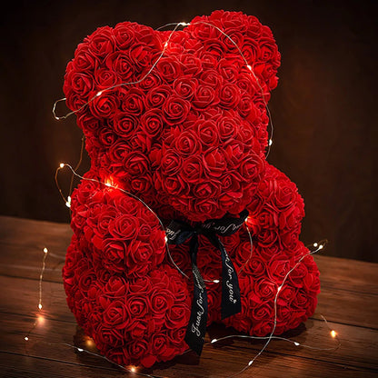 🌹 Eternal Embrace Rose Bear w/Box and Light - ELISERIE