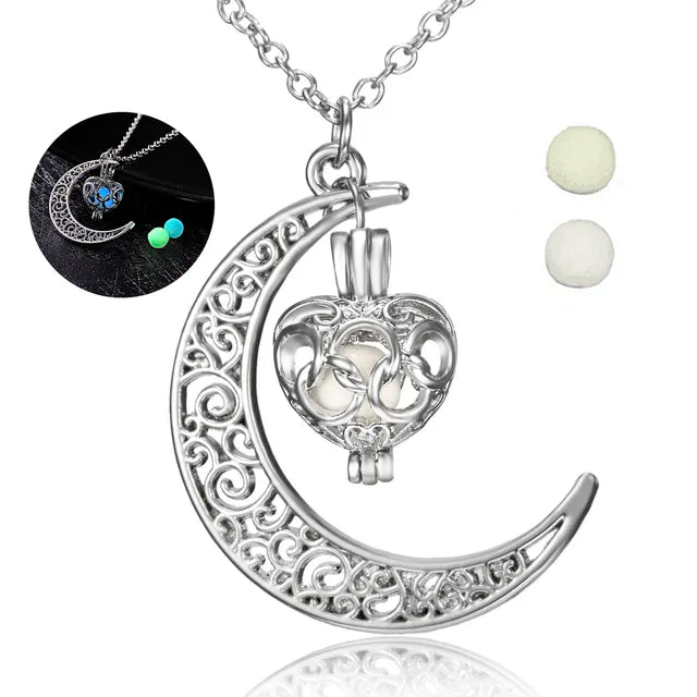 Lumimous Moonlight Heart Necklace - ELISERIE