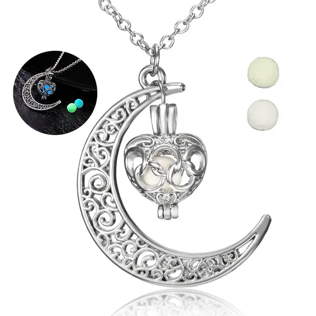 Lumimous Moonlight Heart Necklace